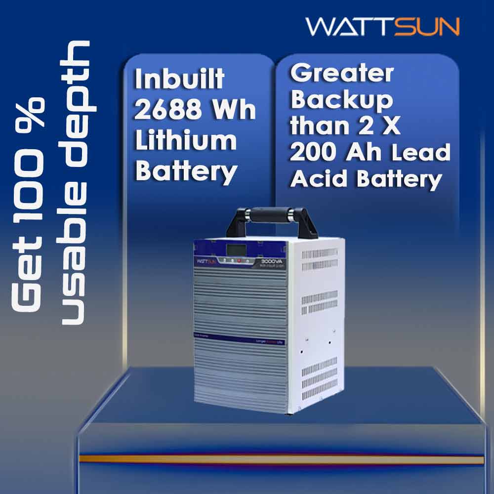   3KVA UPS Portable Inverter with Inbuilt 2688wh lithium Battery  Maximum AC Output 3000VA ,UPS-3000W